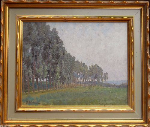 'Row of Poplars' - Oil Painting