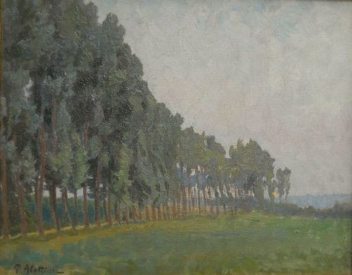 fig 1. 'Row of Poplars' - Oil Painting