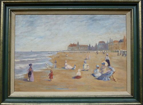 View of a Beach - Impressionist Oil Painting