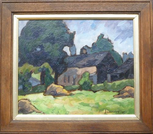 View of a Farmhouse - Fauvist Oil Painting