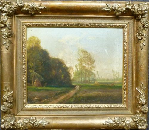 Early French Landscape - Antique Oil Painting