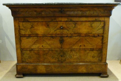 French Burr Walnut Commode - Early 19th Century