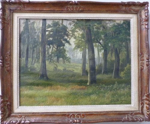 Woodland View - Antique Oil Painting