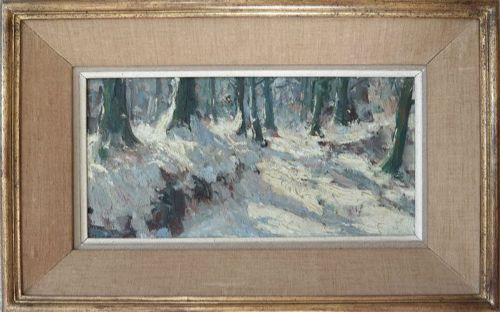 Woodland in Winter - Impressionist Style Oil Painting
