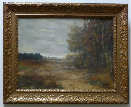 Heathland in Autumn - Antique Oil Painting