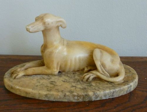 19th Century Sculpture of a Whippet/greyhound