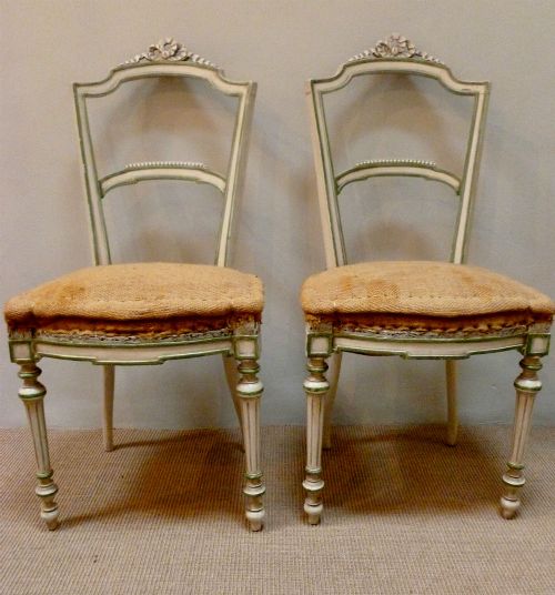 Pair of Antique Painted Chairs - 19th Century