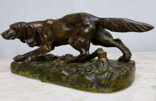 fig 1. Bronze Sculpture of a Shooting Dog - 19th Century