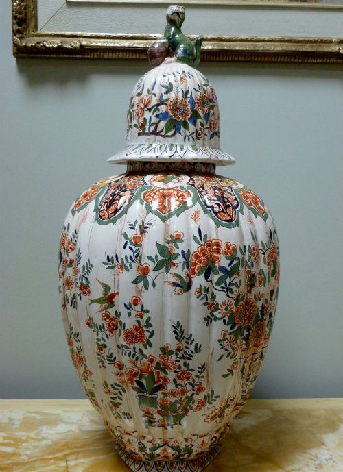 Large Ceramic Vase - Décor Faience Delft