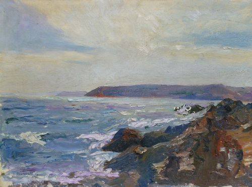 French Marine - Antique Oil Painting