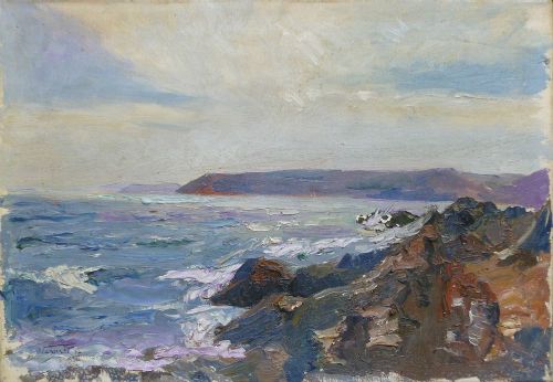 fig 1. French Marine - Antique Oil Painting