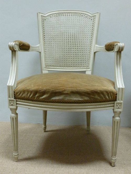 French Cane Back Fauteuil Chair