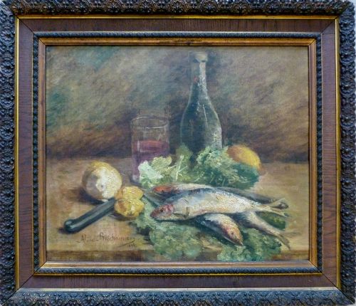 Still Life with Fish - Oil Painting