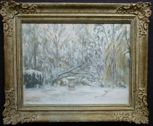 fig 1. Garden in the Snow - Oil Painting