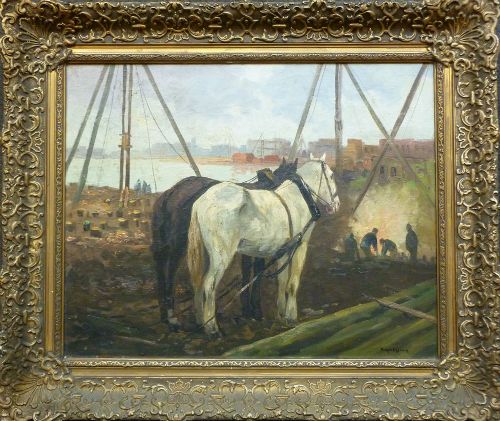 Horses in an Industrial Port