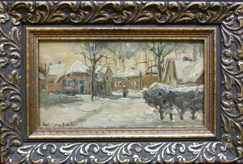 Village in the Snow - Dutch Landscape