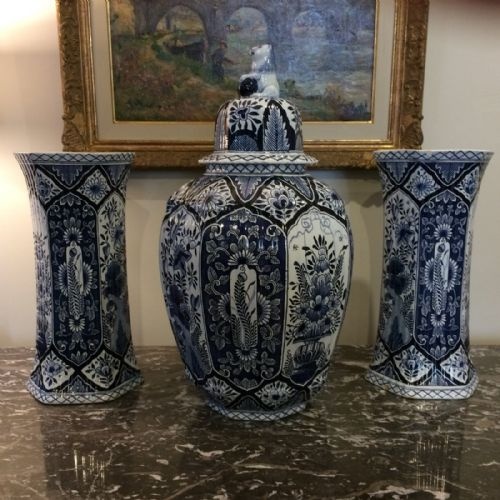 Set of Three Delft Vases