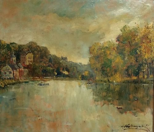 View of a River - Oil Painting