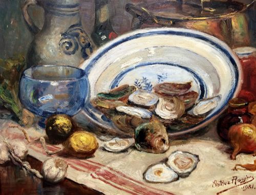 Still Life with Oysters - Oil Painting