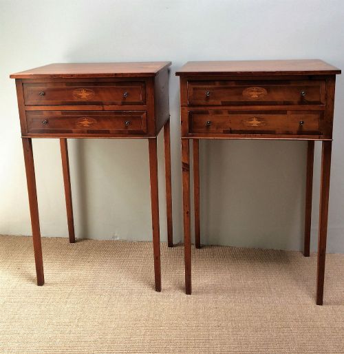 Pair of French Bedside Tables in Yew