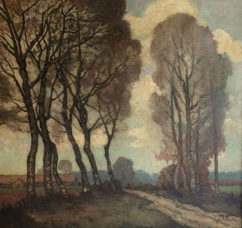 Autumn Landscape - Antique Oil Painting