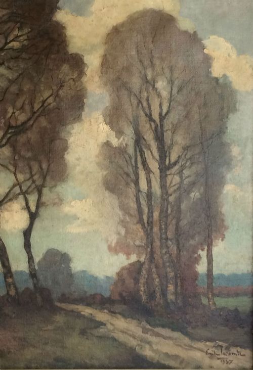 fig 2. Autumn Landscape - Antique Oil Painting