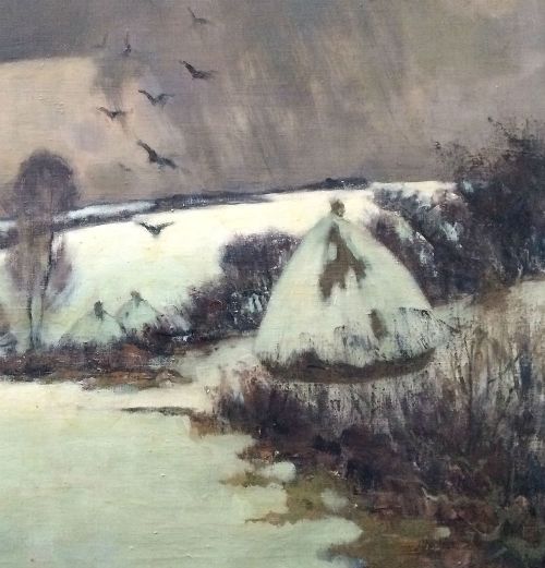 fig 3. Winter Landscape - Antique Oil Painting