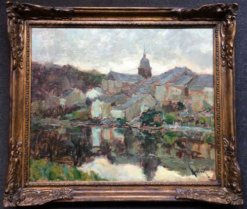 fig 1. View of Chassepierre - Antique Oil Painting