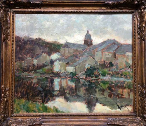 fig 2. View of Chassepierre - Antique Oil Painting