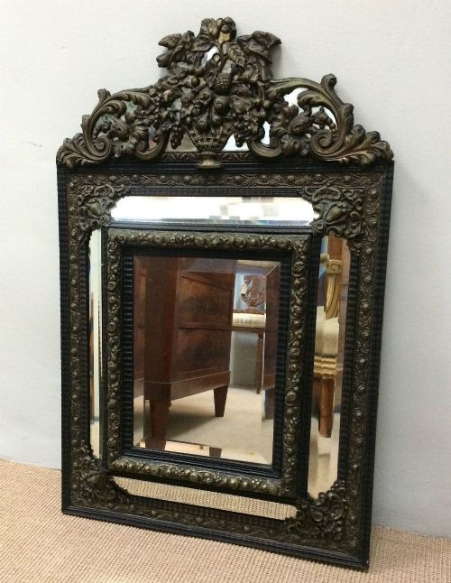 Antique Copper Repousse Mirror