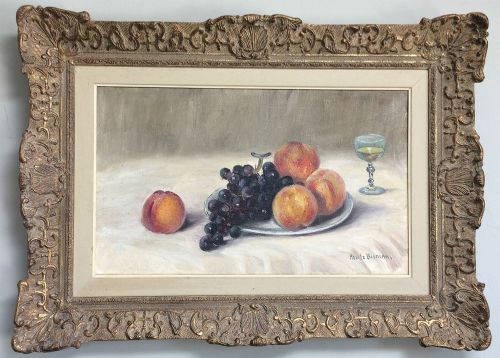 fig 1. Still Life with Fruit - Antique Oil Painting