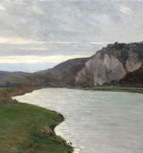 fig 4. View of a Lake - Antique Oil Painting