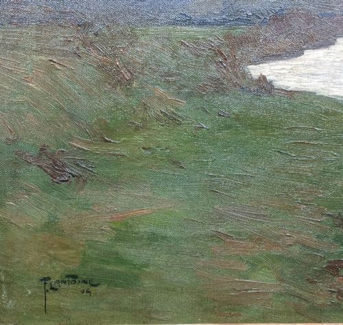 fig 5. View of a Lake - Antique Oil Painting