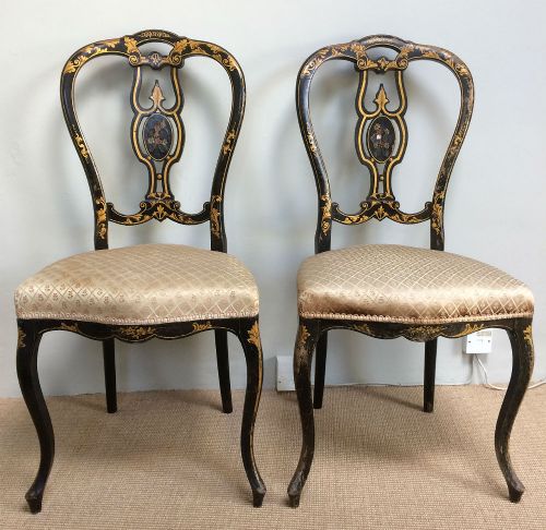 Pair of  French Painted Chairs
