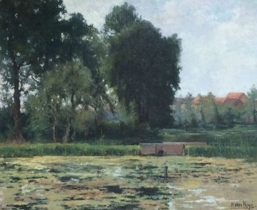 River View - Antique Oil Painting