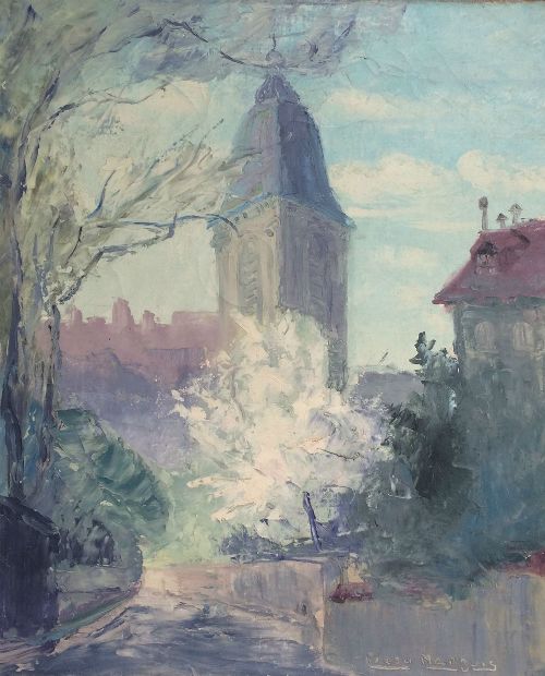 View of a Church - Oil Painting