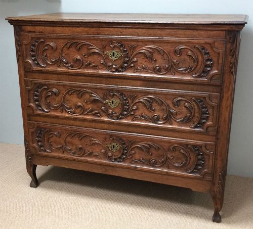 Carved Oak French Commode - 18th Century