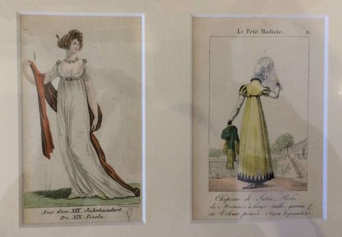 Mounted Antique French Fashion Prints