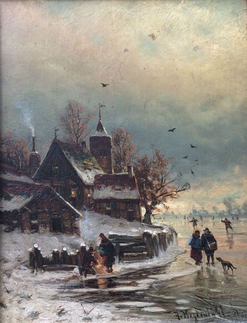 Winter Landscape - Oil Painting