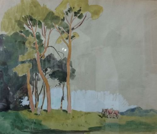 Working Horses - Antique Watercolour