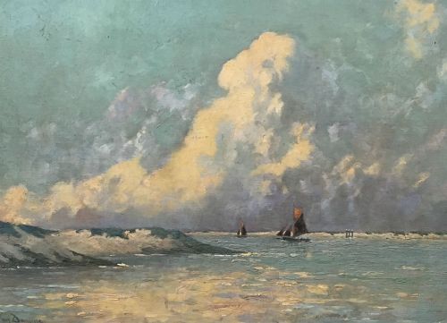 Impressionist Seascape - Antique Oil Painting