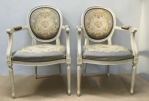 Pair of Antique French Fauteuils