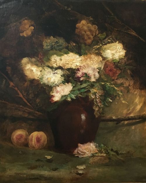 Flowers in a Brown Vase