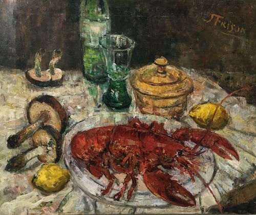 fig 2. Lobster and Mushrooms - Oil Painting