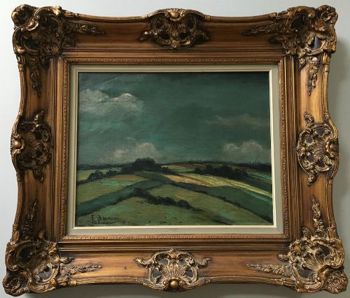 fig 1. Summer Landscape - Antique Oil Painting