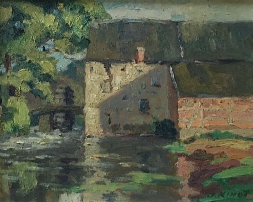 View of a Mill - Oil Painting