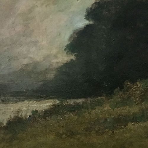 fig 3. View of a Lake - Antique Oil Painting