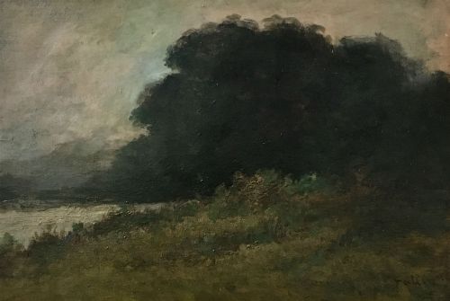 fig 4. View of a Lake - Antique Oil Painting