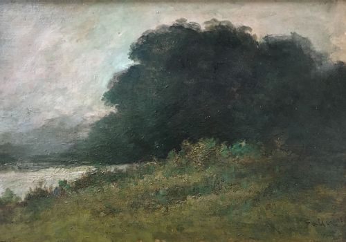 fig 1. View of a Lake - Antique Oil Painting