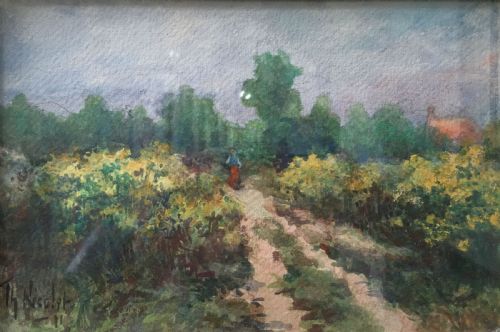 Summer Landscape - Antique Watercolour